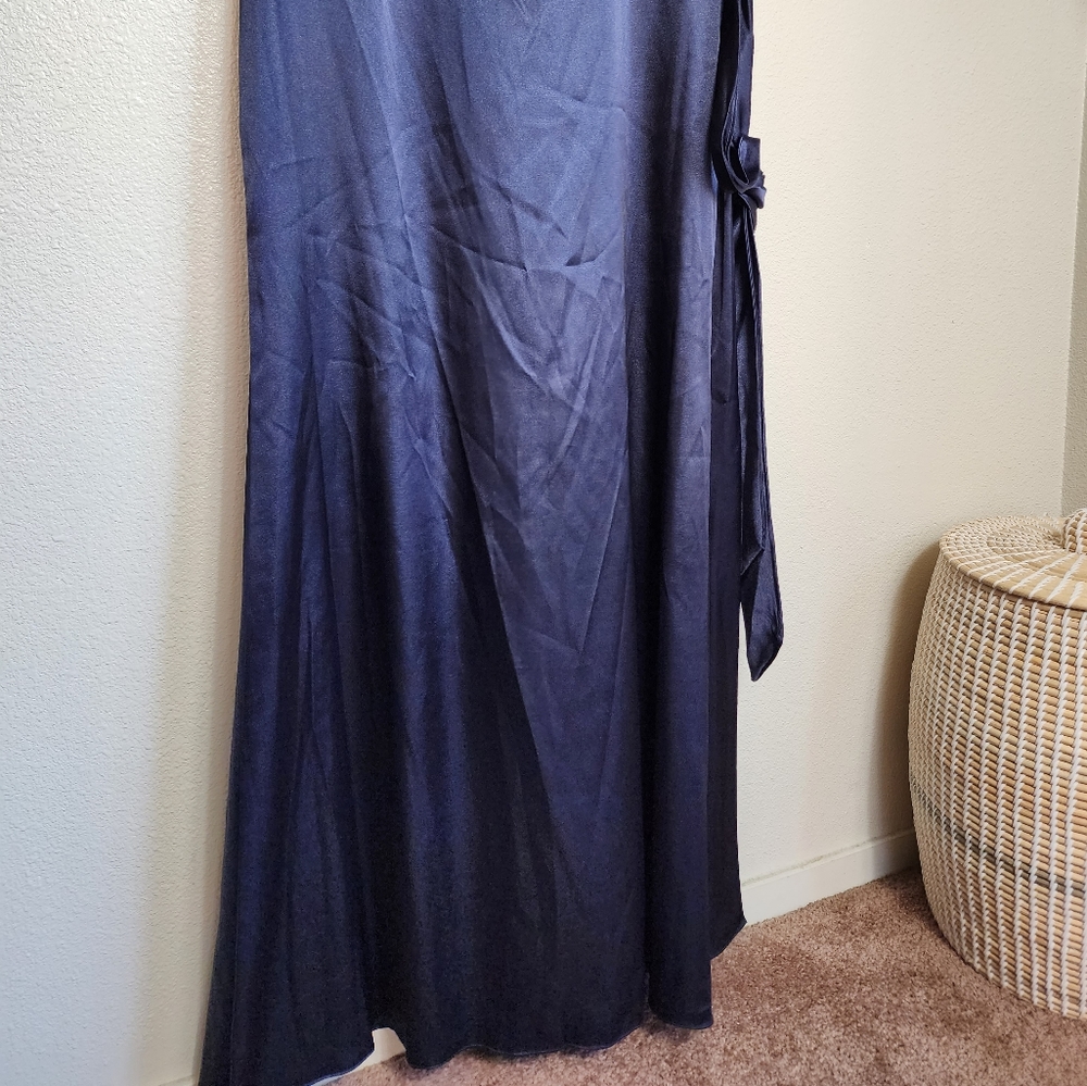 Dessy Collection Cap Sleeve Blouson Faux Wrap In Midnight Navy Style 305… - Picture 4 of 12